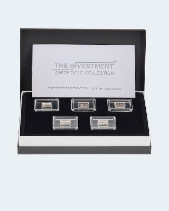 Produktabbildung für Barrenmünzen-Set aus Weißgold, 5tlg.