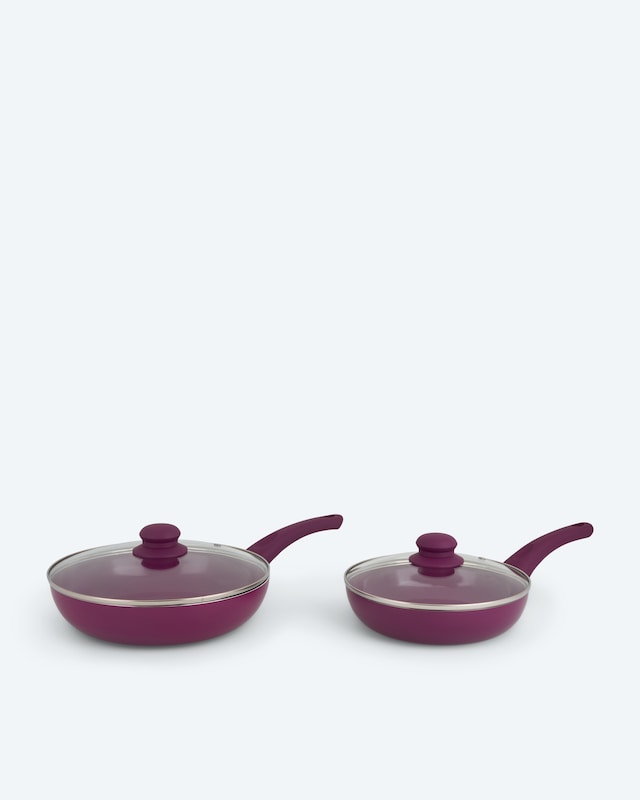 Pfanne + Glasdeckel, 2tlg.