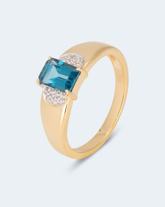 Produktabbildung für Ring mit London Blue Topas und Zirkon