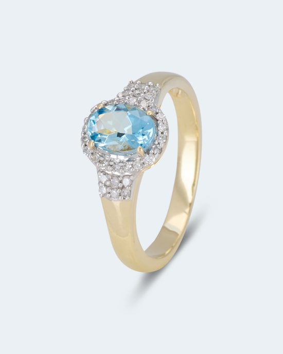 Produktabbildung für Ring mit Santa Maria di Afrika Aquamarin und Diamant