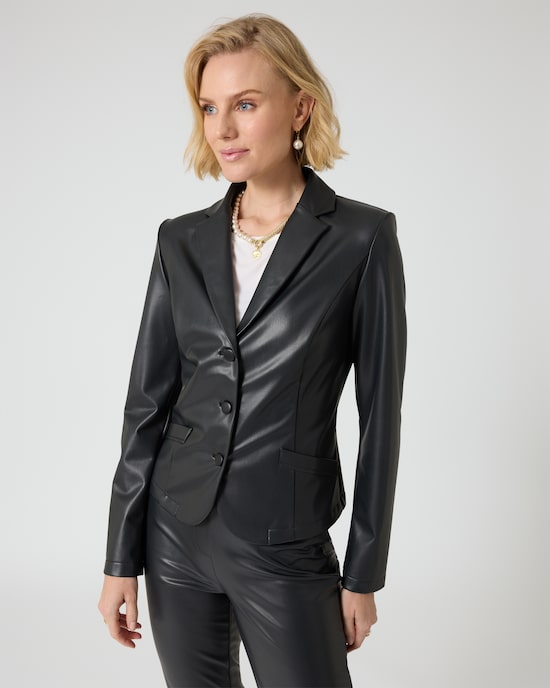 Produktabbildung für Blazer in Leder-Optik