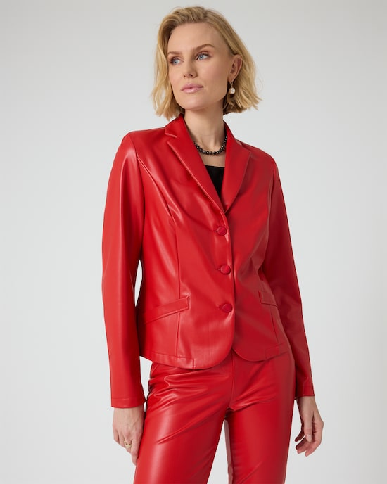 Produktabbildung für Blazer in Leder-Optik