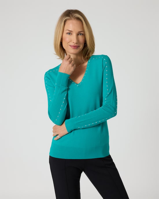 Produktabbildung für Pullover mit Nieten