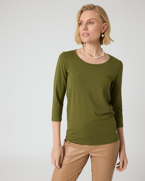 Produktabbildung für Basic-Shirt mit 3/4-Arm