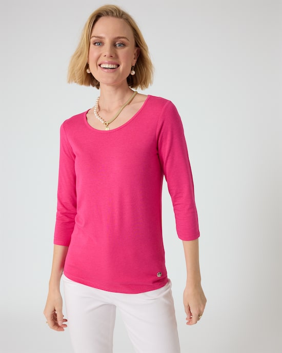 Produktabbildung für Basic-Shirt mit 3/4-Arm