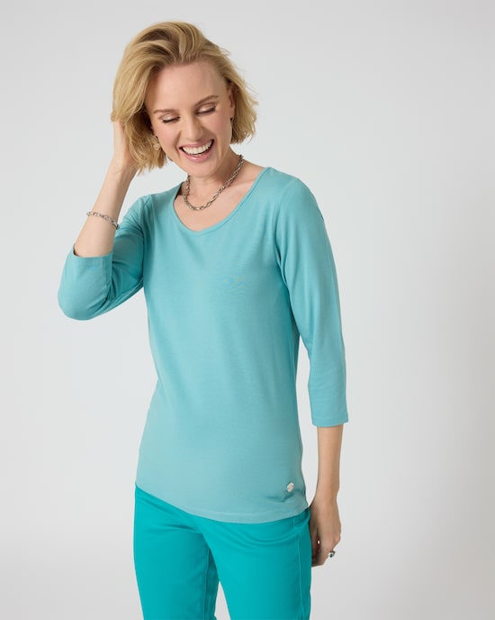 Produktabbildung für Basic-Shirt mit 3/4-Arm