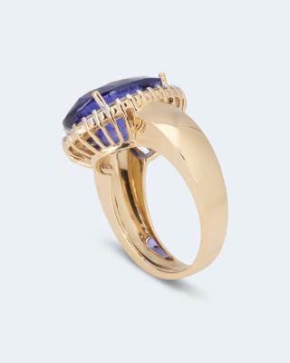 Ring mit Tansanit AAAAA+ & Brillanten