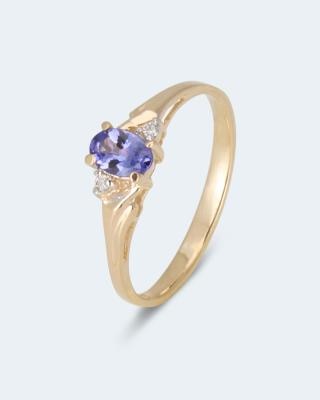 Ring mit Tansanit + Brillant