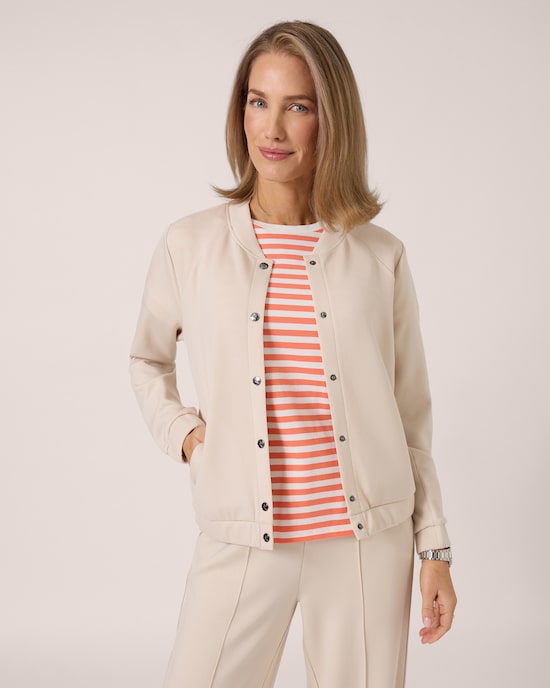 Produktabbildung für Soft Sweat Jacke mit Druckknöpfen