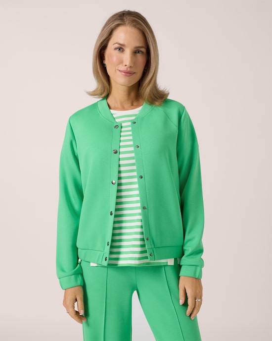 Produktabbildung für Soft Sweat Jacke mit Druckknöpfen