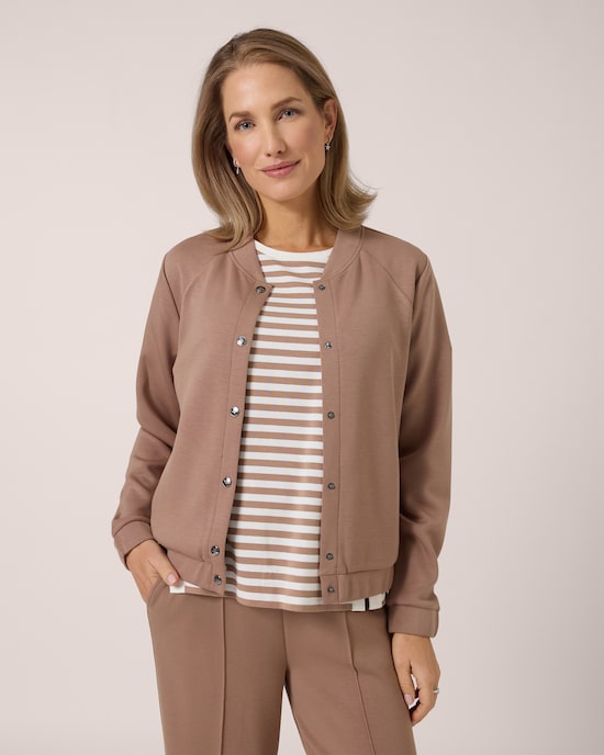 Produktabbildung für Soft Sweat Jacke mit Druckknöpfen