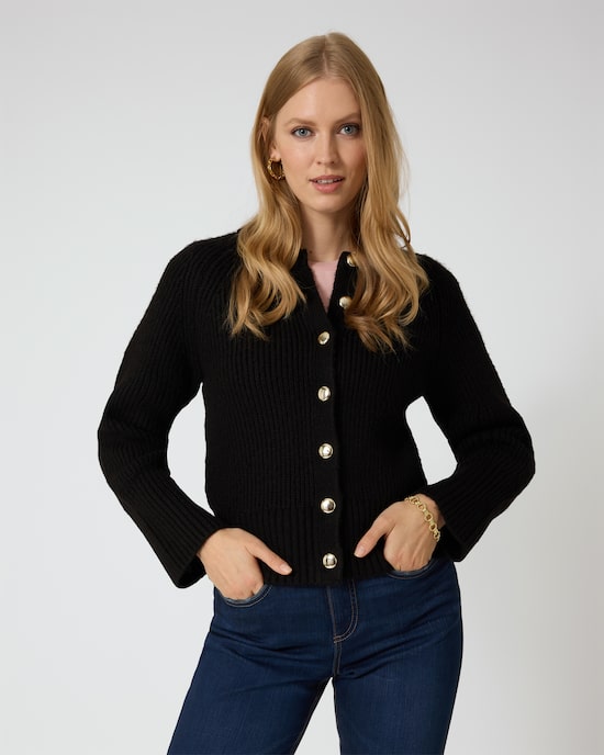 Produktabbildung für Cardigan mit Goldknöpfen
