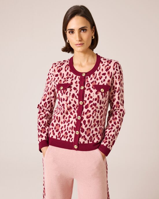 Produktabbildung für Strickcardigan mit Leomuster