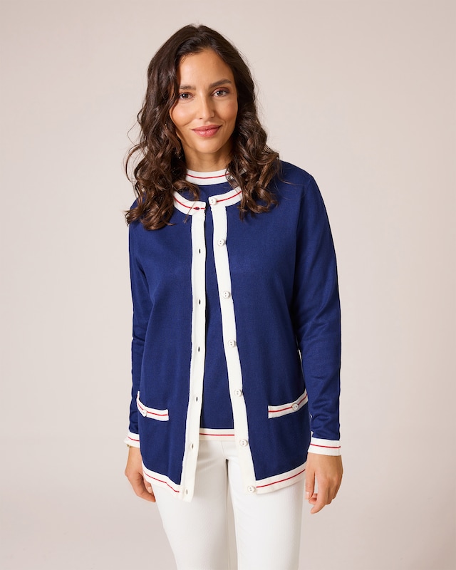 Twinset mit Kontrast-Details
