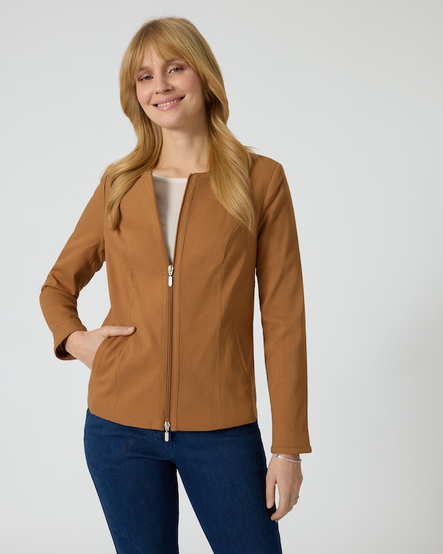 Blazerjacke aus Jacquard-Bengalin
