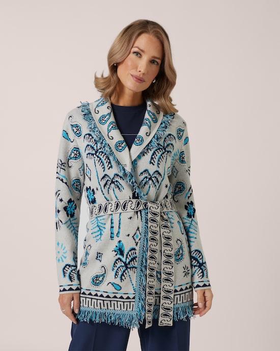 Produktabbildung für Jacquard-Cardigan Kaschmirblend