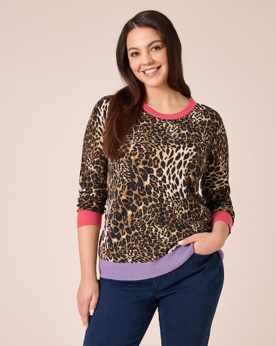 Produktabbildung für Pullover mit Leo-Jacquard