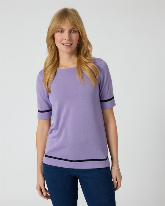 Produktabbildung für Kurzarmpullover aus Lyocell