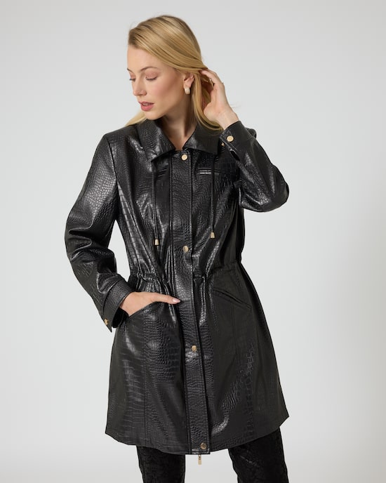 Produktabbildung für Longjacke aus Lederimitat
