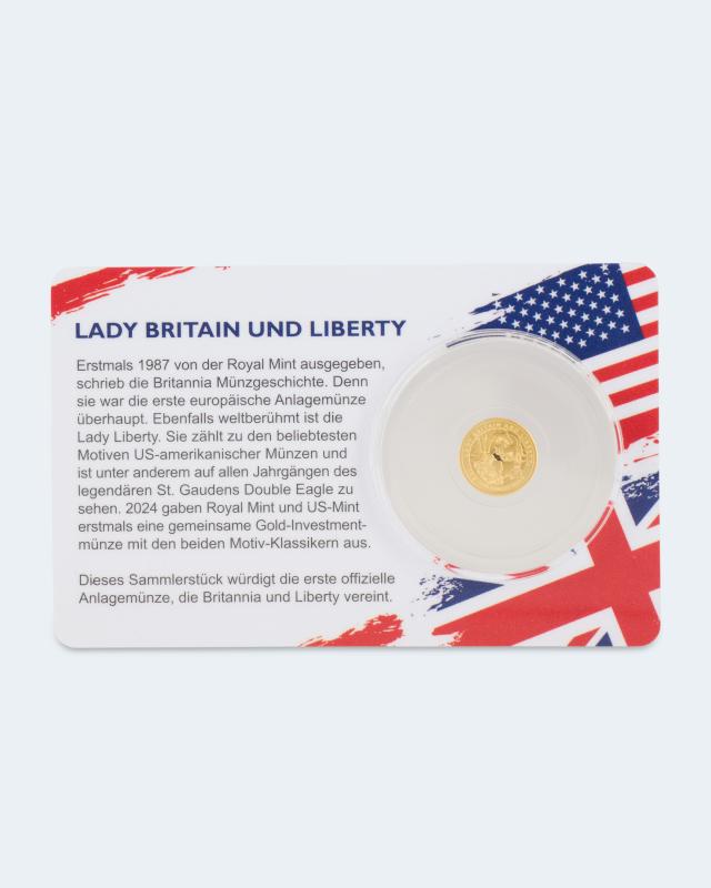 Goldmünze Britannia und Lady Liberty 2024