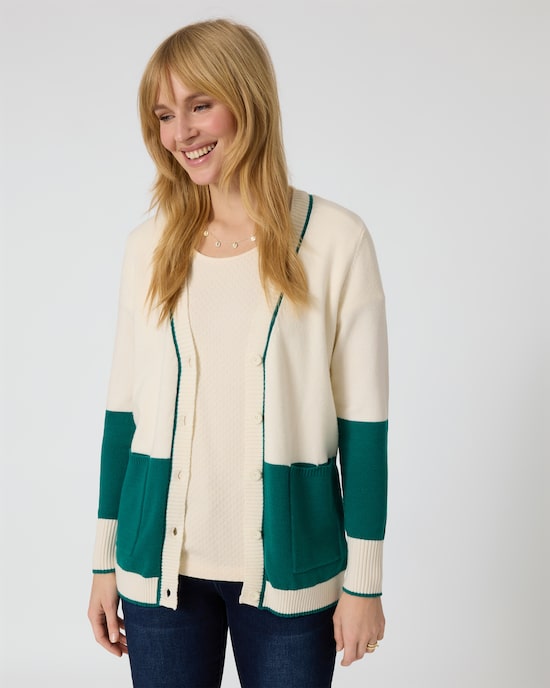 Produktabbildung für Cardigan mit Kontrastdetail