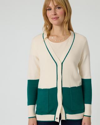 Cardigan mit Kontrastdetail