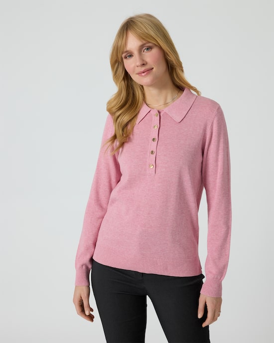 Produktabbildung für Polo-Pullover aus Bio-Baumwolle