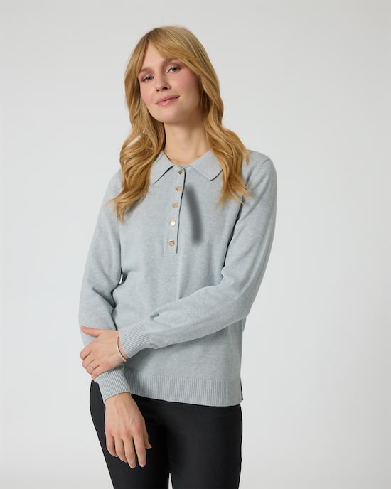 Produktabbildung für Polo-Pullover aus Bio-Baumwolle