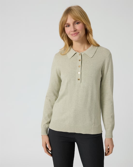 Produktabbildung für Polo-Pullover aus Bio-Baumwolle