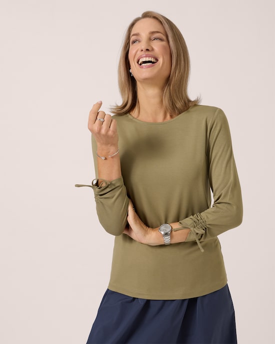 Produktabbildung für Shirt mit gerafften Ärmeln