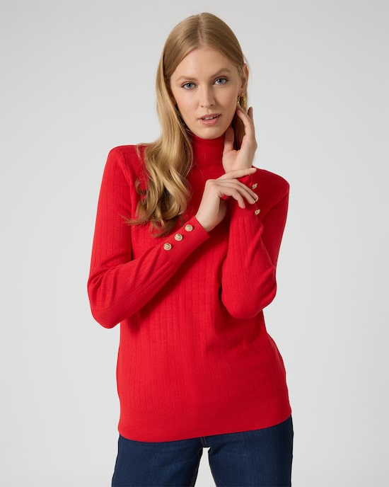 Produktabbildung für Strickpullover mit Zierknöpfen