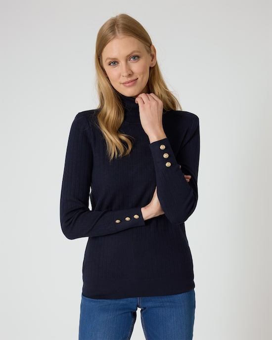 Produktabbildung für Strickpullover mit Zierknöpfen