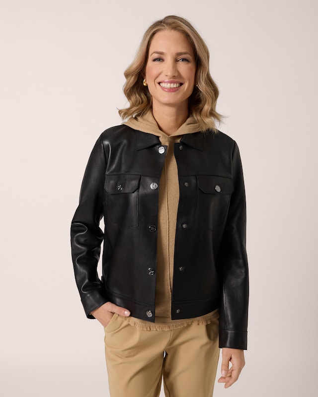 Stretch-Lederjacke