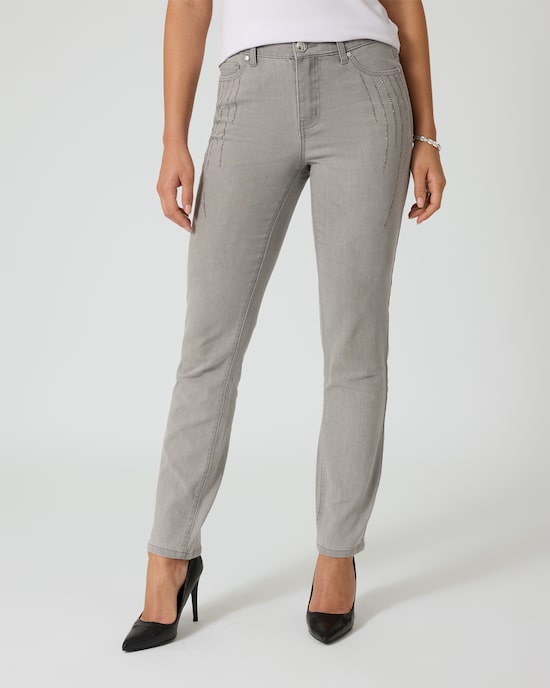Produktabbildung für Jeans mit Steinchenbesatz