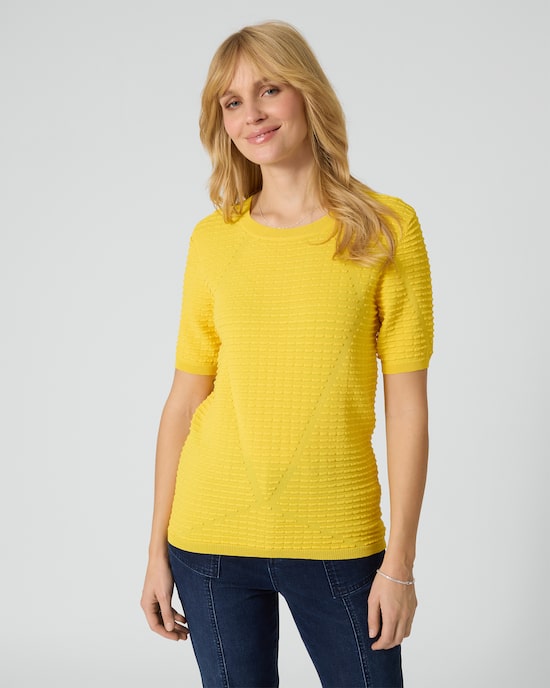 Produktabbildung für Kurzarmpullover mit Struktur