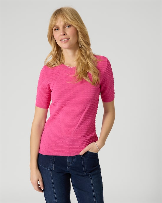 Produktabbildung für Kurzarmpullover mit Struktur