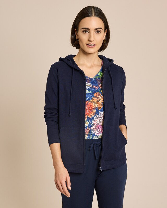 Kapuzenjacke in Ripp-Optik