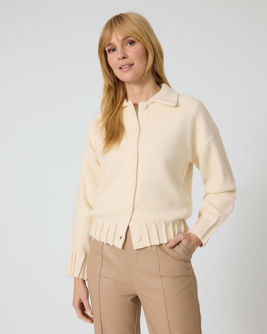 Produktabbildung für Cardigan mit Hemdkragen