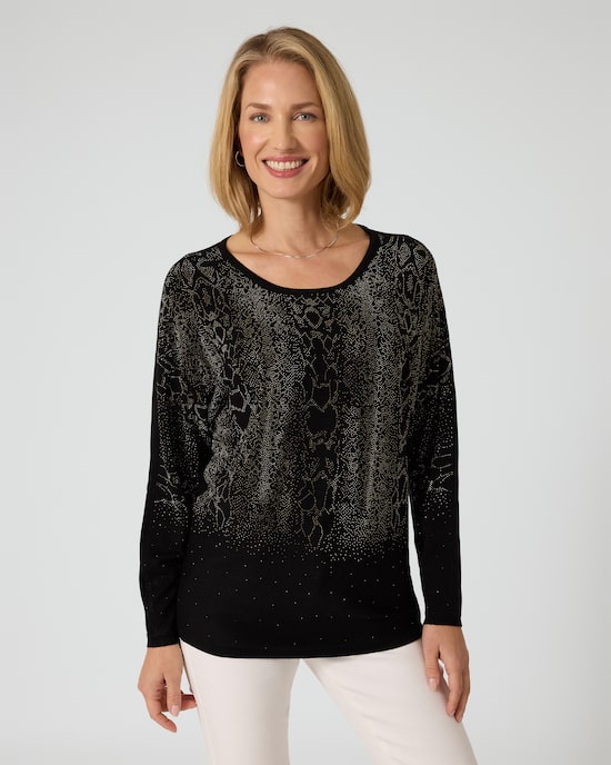 Produktabbildung für Pullover mit Strass-Schlange