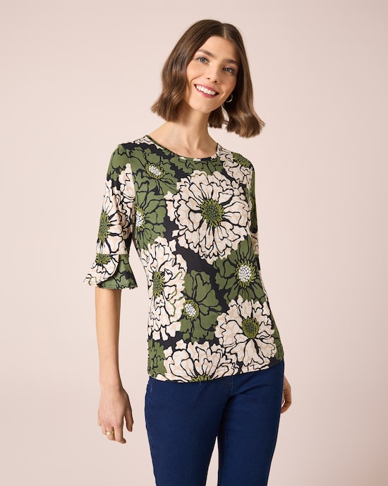 Produktabbildung für Shirt mit Blumen-Print