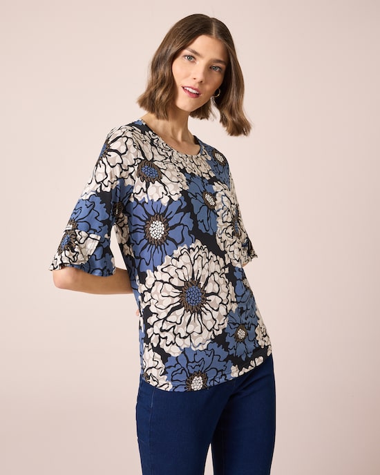 Produktabbildung für Shirt mit Blumen-Print