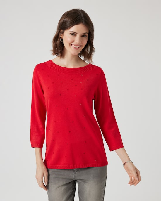 Produktabbildung für Pullover mit U-Boot-Ausschnitt