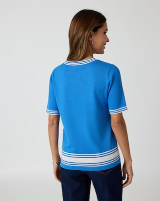 Produktabbildung 8 für Kurzarmpullover mit Kontraststreifen