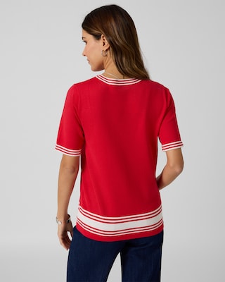 Produktabbildung 5 für Kurzarmpullover mit Kontraststreifen