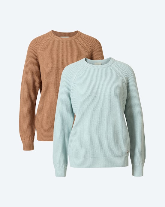 Produktabbildung für Doppelpack Pullover mit Zopf-Detail