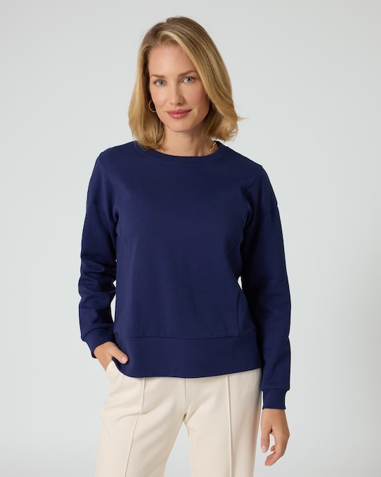 Produktabbildung für Sweatshirt mit Deko-Riegel im Rückenteil