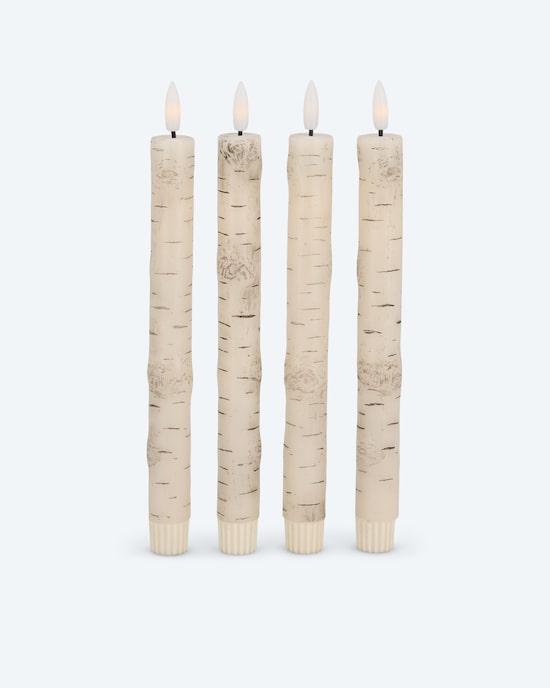 Produktabbildung für LED-Stabkerzen im Birken-Design, 4tlg.