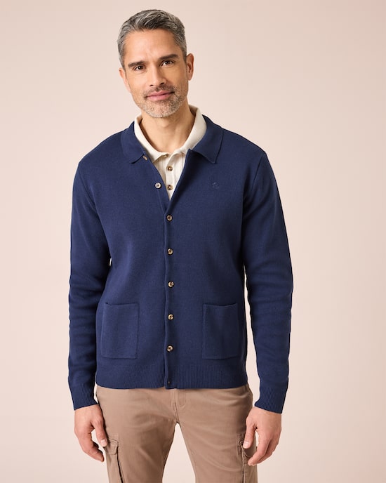 Produktabbildung für Cardigan mit Hemdkragen