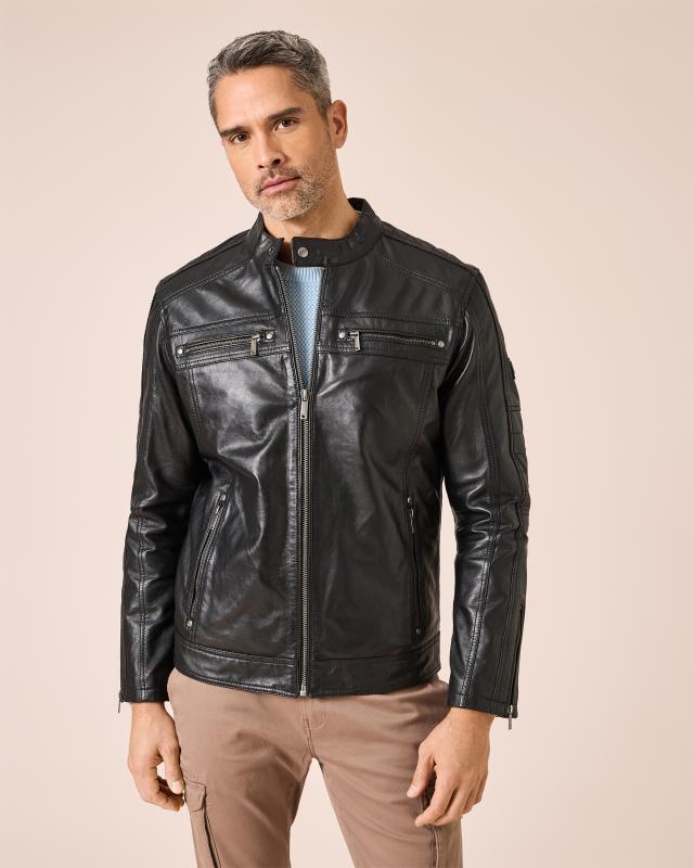 Lederjacke in Biker-Optik