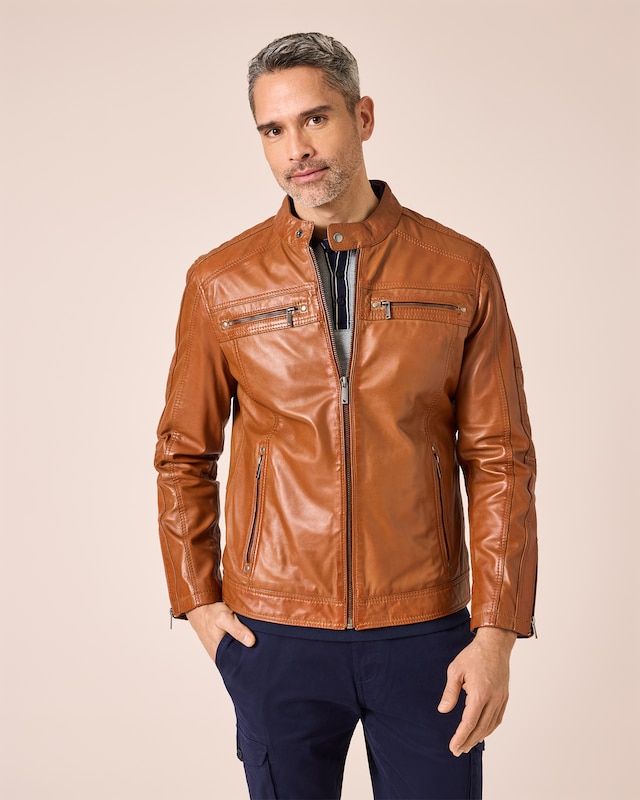Lederjacke in Biker-Optik